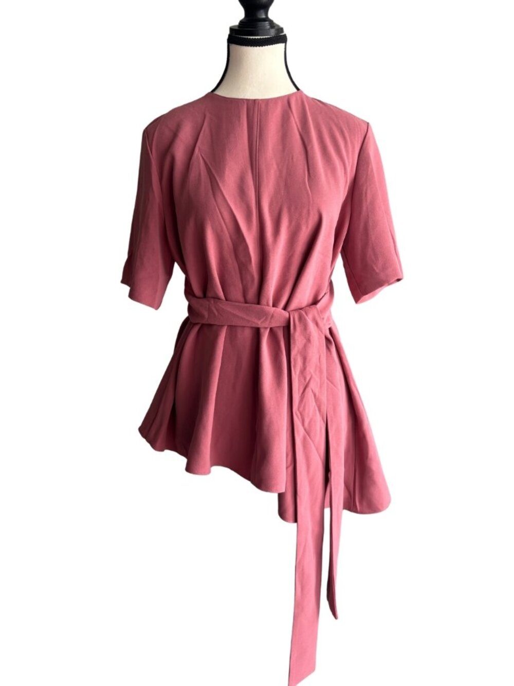 ZARA BELTED PEPLUM STYLE TOP, SZ. L